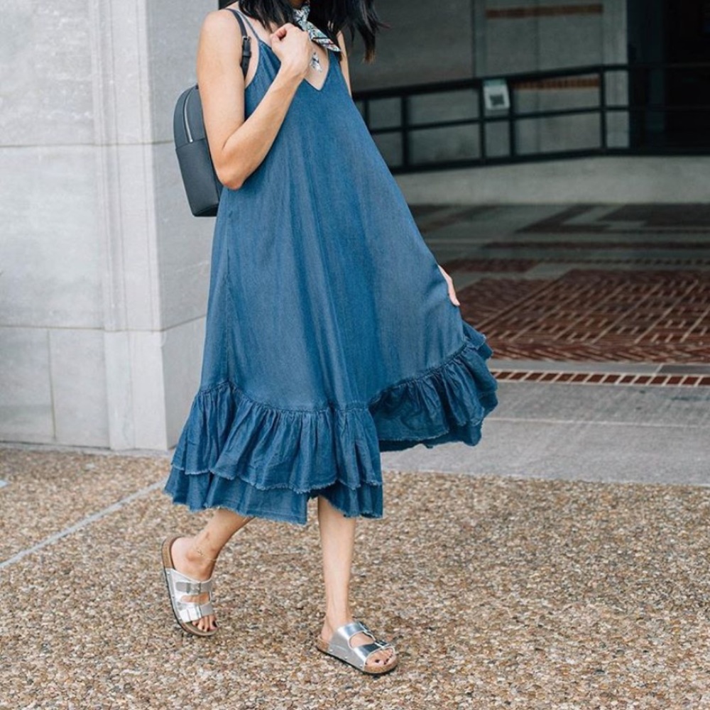 Midi denim dress